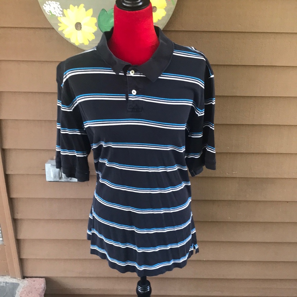 Club Room Black Polo with Blue and White Accents